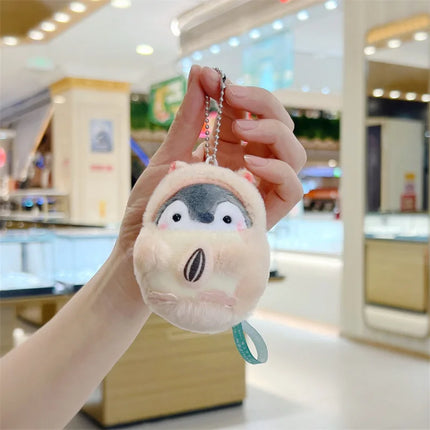 Cartoon Tourist Hat Penguin Keychain Cute Penguin Plush Key Ring For Girls Gifts Creative School Bag Keychain
