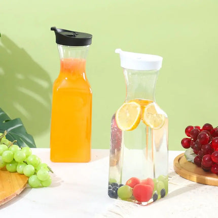 New 32OZ 1000ML Juice Carafe Square Plastic Fridge Beverage Containers Clear Large Cool Water Bottle Pantry Storage