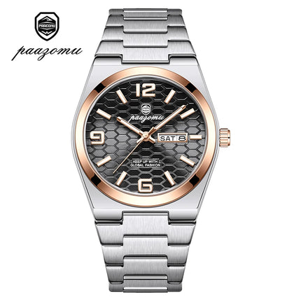 PAAZOMU Sport Luxury Men's Wristwatch High Quality Waterproof Luminous Watch For Men Fashion Date Week Quartz Men's Watches Reloj