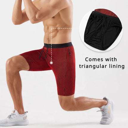 2 in 1 Summer Marathon Compression Shorts Quick Dry Long Distance Running Training Tights Sports Women Men Gym Male Waist bag