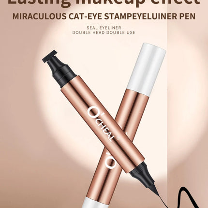 O'CHEAL Eyeliner Stamp Black Liquid Eyeliner Pen Waterproof Fast Dry Dual Head Eye Liner Pencil Make-up for Women Cosmetics Tool