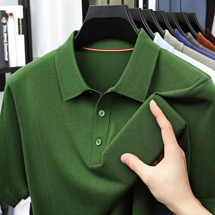 Men's Lyocell Polo Shirt - Summer Essential 100% Breathable Tencel Wrinkle-Free & Eco-Friendly Soft Handfeel 17 Colors Available