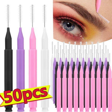 Disposable Mini Eyebrow Brush 50pcs Portable Eyelash Brow Lifting Brushes Applicators Eyelash Comb Lash Extension Beauty Brush