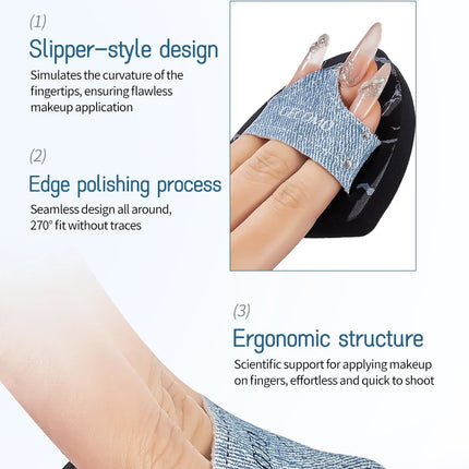 2PCS Denim Makeup Powder Puff Set Soft Skin-Friendly Dry & Wet Dual-Use Sponge Cushion For Liquid Foundation