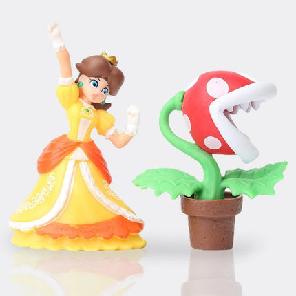 12-18pcs/set Super Mario Bros PVC Action Figure Toys Dolls Model Set Luigi Yoshi Donkey Kong Mushroom for Kids Birthday Gifts@