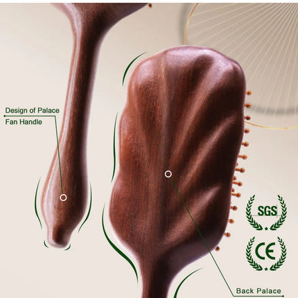 Detangling Hair Brush Women Custom Name Sandalwood HairBrush Wide Tooth Paddle Hairbrush Wood Comb for Hair Massage Scalp Brush