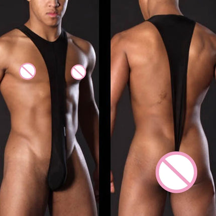 1pc Breathable Men's Elastic Strap T-back Bodysuit G-strings Thongs Jumpsuits Sexy Lingerie Underwear Briefs