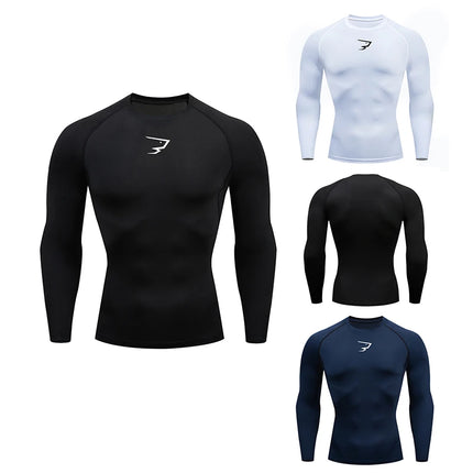 Men Running Compression T-shirt Long sleeves Sport Tees Gym Fitness Sweatshirt Male Jogging Tracksuit Homme Athletic Shirt Tops
