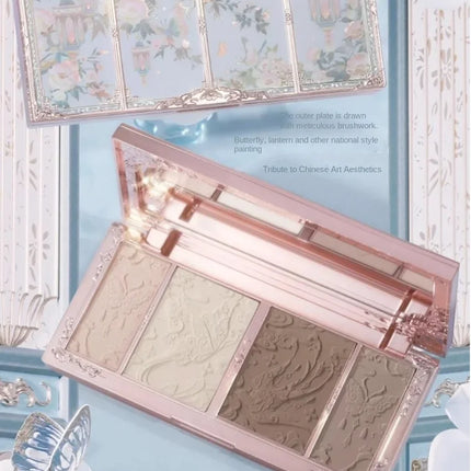 Original Flower Knows Chocolate Wonder-Shop Highlighter Contour Powder Face Palette For Women Bronzer Illuminator Highend Makeup