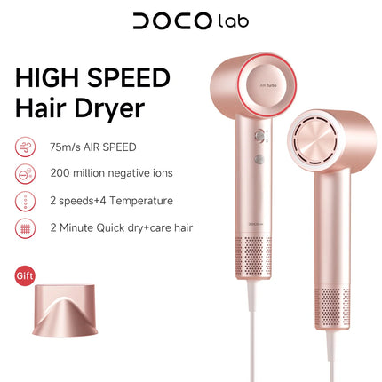 DOCO Hair Dryer High Speed 600 million Negative Ions Hair Care Professional Lightweight Home Travel Gift 110000 Rpm