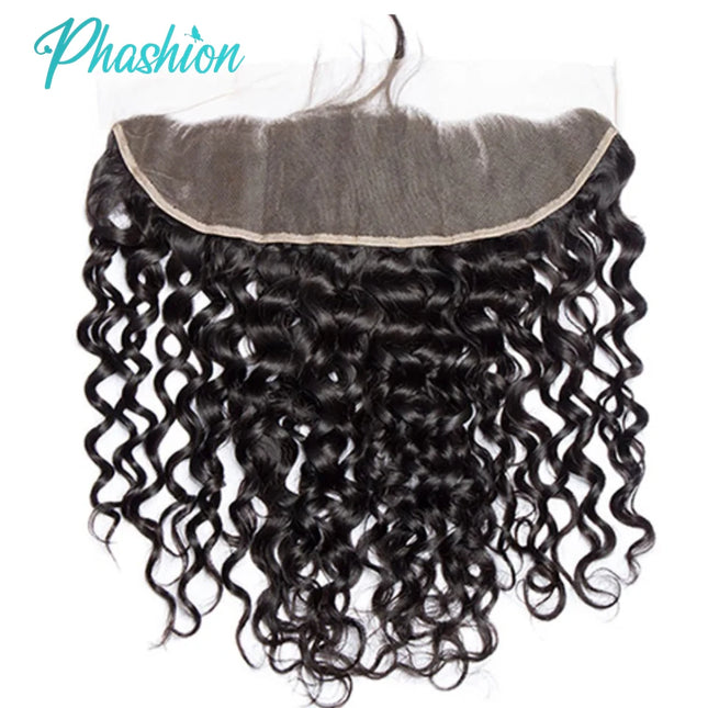 Phashion Water Wave 13x4 Lace Frontal Transparent Swiss 4x4 Closure Pre Plucked Ear to Ear Brazilian Human Hair For Black Women