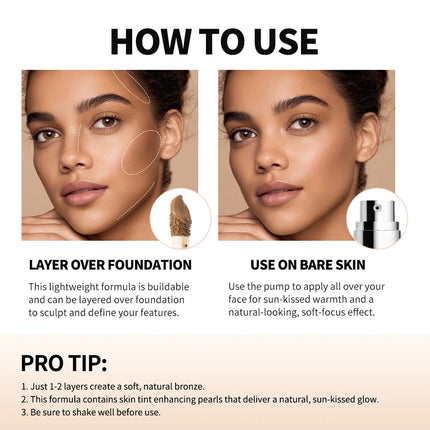 Long Lasting Foundation Serum With Bronzing Shaping Moisturizes Nourishes Skin Brighten Facial Contouring Concealer Cosmetics