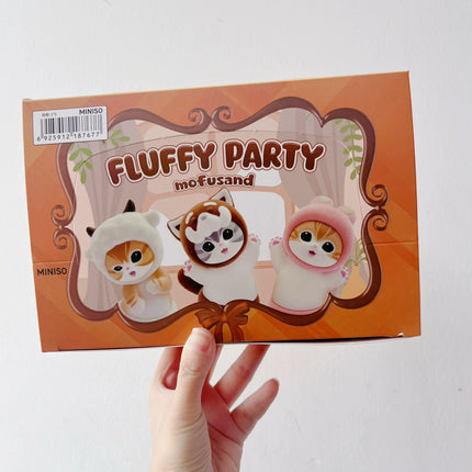 100%Genuine MINISO Mofusand FLUFFY PARTY Series Blind Box Figures Trendy Cartoon Cute Ornaments Collection Toys Birthday Gifts