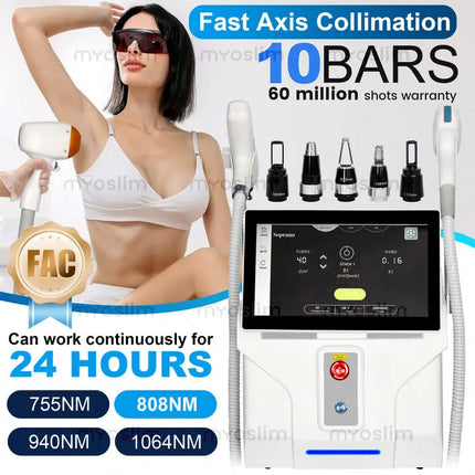 FAC 5000W 2 IN 1 Handle Pre Ignition 808 Diode Laser Permanent Painless Hair Removal Picosecond Laser Tattoo Removal Machine