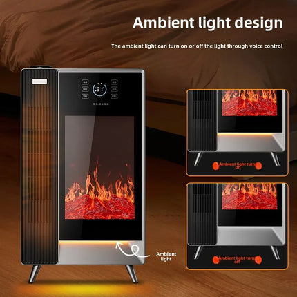 Remote Control Fireplace Heater Simulation Flame Humidifier Voice Heater Electric Stove Multifunctional European Electric Heater