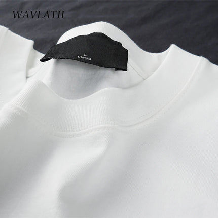 WAVLATII Oversized Summer T Shirts for Women Men Brown Casual Female Korean Streetwear Tees Unisex Basic Solid Young Cool Tops