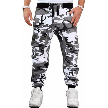 2023 new Sweatpants Men Camouflage Elasticity Cargo Pants Drawstring Multi Pockets Bottoms Casual Jogger Trousers