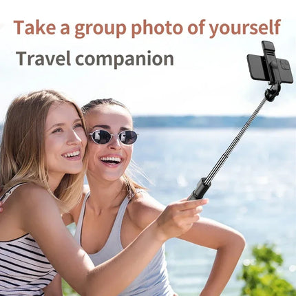 3In1 Bluetooth Selfie Tripod with Fill Light Shutter Remote Portable Foldable Monopod for iPhone Smart Phone