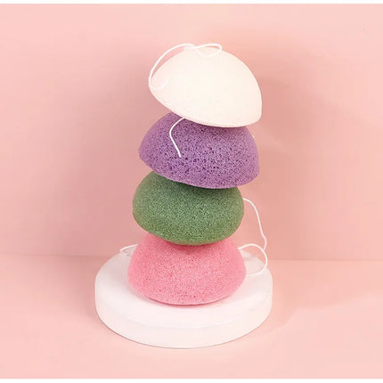 Face Washing Sponges Beauty Makeup Tools for Women Face Cleaning Sponge Heart Round Shape Konjac Cleaning Exfoliator Puff Purple