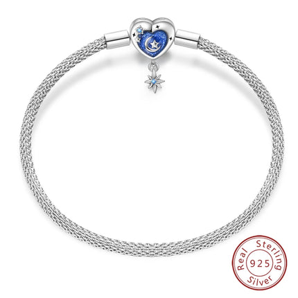 Bracelet Silver 925 Original 17-20CM Star Moon Sun Four Leaf Clover Green Zircon Bracelets Fit DIY Charms Birthday Jewelry Gifts