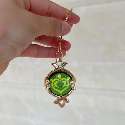 Game Impact Fontaine Sumeru Wanderer Light Pervious Key Chain 7 Element Eye Of Original God Cosplay Toy KeyRing