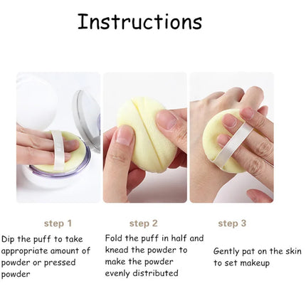 Yaozhi 3pcs Cosmetic Makeup Puff I'm Pineapple Pie Air Cushion Soft Blender Sponge Dry Wet Foundation Smooth Powder Makeup Tool