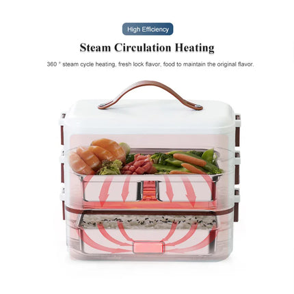 Portable Stainless Steel Electric Lunch Box with Rice Warmer Insulated Household Cooking Student Japanese Style Food Container