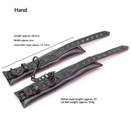 High Quality Luxury Collar Wrist Ankle Cuffs for Slave Role-Play Adult Games,Handcuffs Bondage Restraints Set