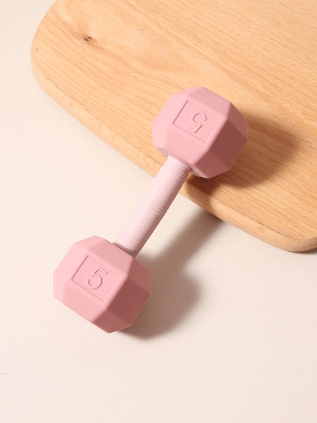 Baby Teething Toy Rattle Dumbell Infant 5kg Teether Chewing Silicone 0-2 Years