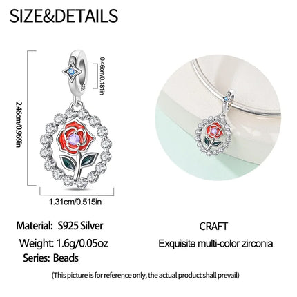 Original 925 Sterling Silver Charms Bead Inlaid Zirconium Jigsaw Puzzle Pendants Gift Fit Bracelet Jewelry DIY Marking