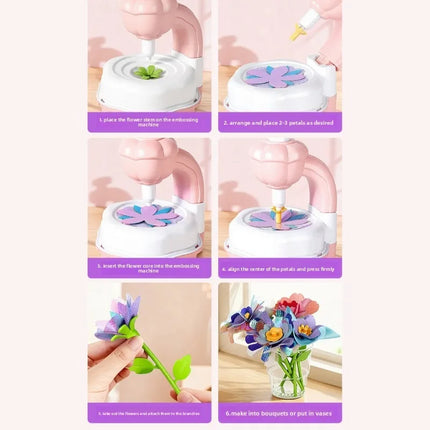 Fabric Flower Bouquets Toys DIY Craft Kits Toys for Kids Handmade Build Flower Bouquet Kids-Flowers Toy Christmas Birthday Gift