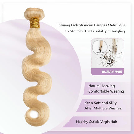 613 Blonde Bundles Human Hair Body Wave 12A Unprocessed Human Hair Brazilian Virgin Hair Weave Bundle Double Weft Hair Extension