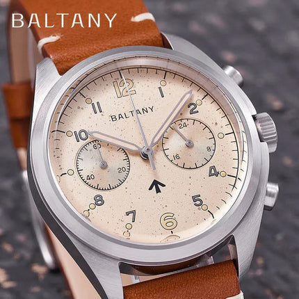 Baltany 39mm Quartz Watch Man S5044 Military Chrono RAF 6BB Homage Watch Multifunction Stainless Steels Chronograph Watches