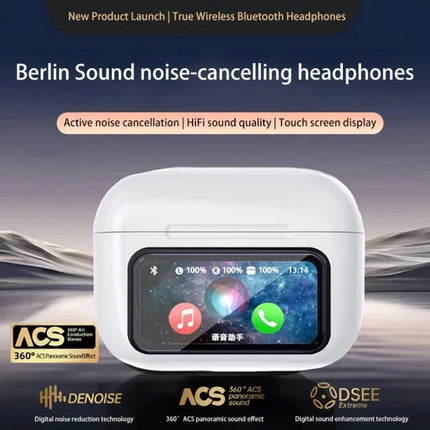 New A9Pro Wireless Earbuds Touch Screen Control Noise Cancelling Super Bass Premium Sound Headphones In-ear Bluetooth Earphone