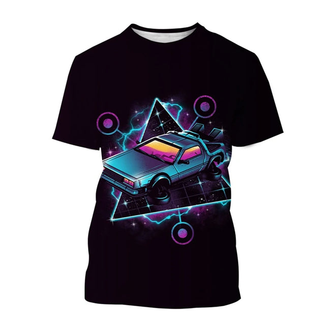Summer fashion fantasy 3D printed movie short sleeved cool technology interstellar personality T-shirt