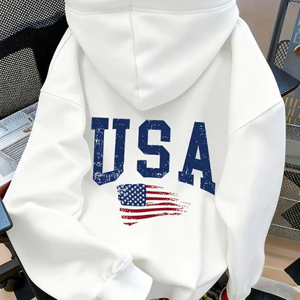 Kangaroo Pocket Pure Cotton Hooded Back Printed with Letter Pattern 2025 Autumn Winter New Men's Women's Pure Cotton Hoodie