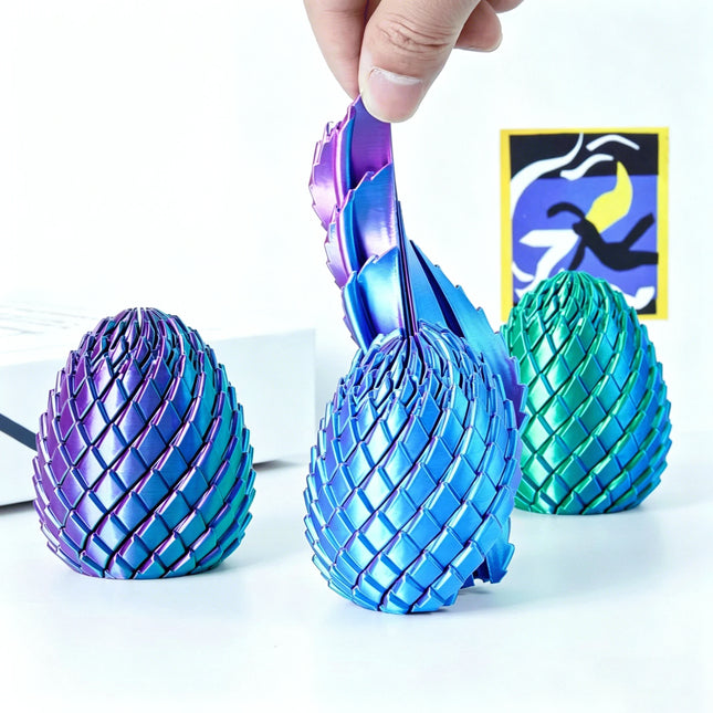 3D Printed Dragon Egg Sensory Fidget Toy Transformable Anti-Anxiety Stress Relief Decompression Toy for Teens Adults Office