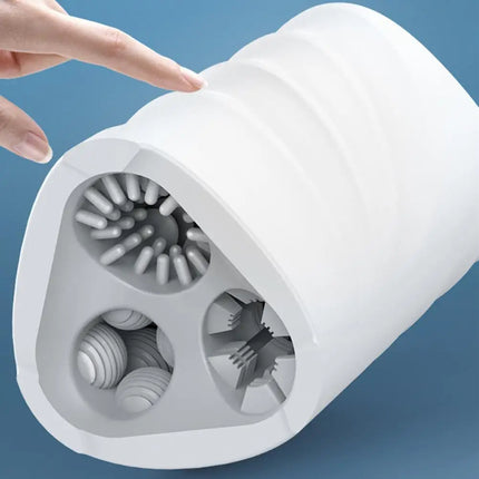 Realistic 3 Hole Masturbator Cup Super Tight Suction Intense Stroking Sensation Stamina Trainer for Men Sex Toy