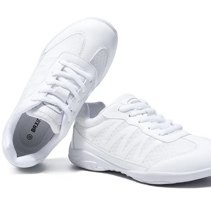 BAXINIER Girls White Cheer Shoes Trainers  Breathable Training Dance Tennis Shoes Lightweight Youth Cheer Competition Sneakers