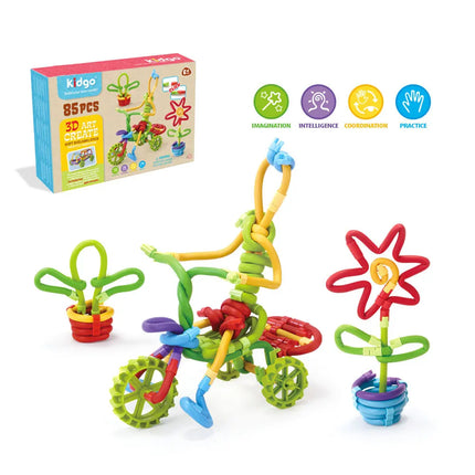 Twisting rod marble run Set 3D Assembly Building Stick Creative Design Blocks Early Education Puzzle montessori DIY Toys gifts