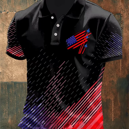 Custom American Flag Statue Of Liberty Couple Polo Shirt Men Women USA 250 Patriotic Print Casual Streetwear Sportswear Shirts