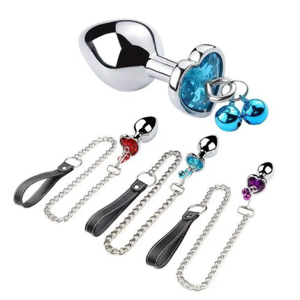 Removable Butte Plug Stainless Steel Anal Plug With Bell Metal Chain Prostate Massager Adult Erotic Sex Toys For Couples Women