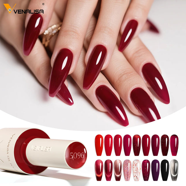 VENALISA 10ml Nail Gel Polish 108Colors HEMA/TPO Free UV LED SoakOff Long Lasting High Gloss Base TopCoat for Salon DIY Manicure