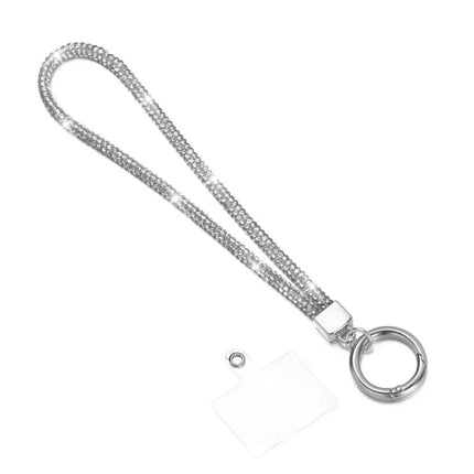 Glitter Bling Bling Keychain Bright Rhinestone Phone Lanyard Diamond Wrist Straps Hanging Cord Diamond Crystal Anti-lost Rope