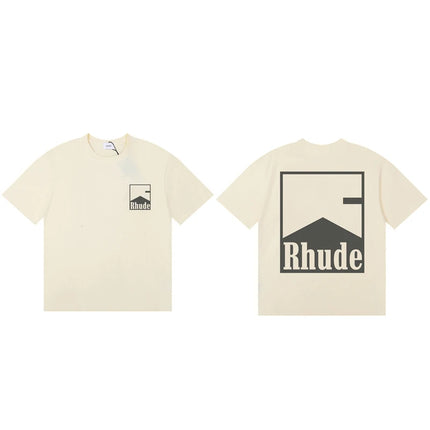 Streetwear Trend Rhude T-shirt Casual Logo Print Short Sleeve Summer Men Women High Quality Cotton Top Tee