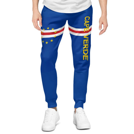 Mens Sweatpants Cape Verde Flag Pants with Pockets Joggers Soccer Football Multifunction Sports Sweat With Drawstring