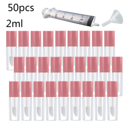 50pcs 2ml DIY Lip Balm Tube Container with Cap Empty Lipstick Bottle Lipgloss Tube Cosmetic Sample Container Wholesale