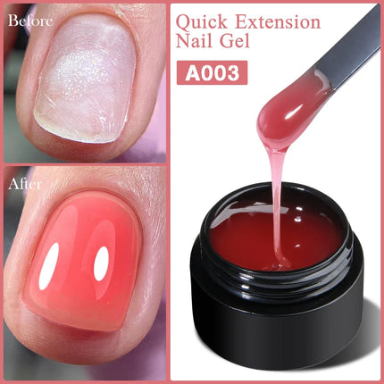 8ml Quick Building Extension Nail Gel Milky White Semi-Permanent UV/LED Gel Varnish Suitable for Manicure DIY Nail Prolong Tool
