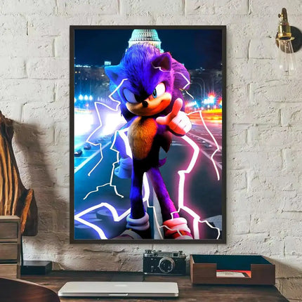 MINISO Sonic Wall Poster Removable Sticker | MINISO Sonic Poster Wall Sticker