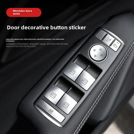 Car Window Lift Button Cover Sticker Switch Panel Styling for Mercedes Benz A B C Class W204 W212 GLA GLK CLA GL ML GLE